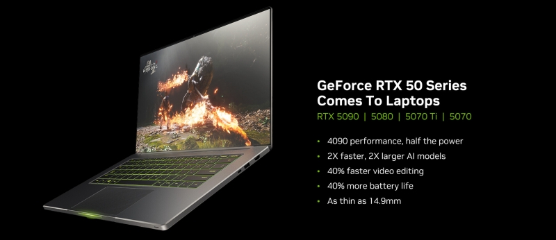 Nvidia запустила предзаказы на мощные игровые ноутбуки с графикой GeForce RTX 5000